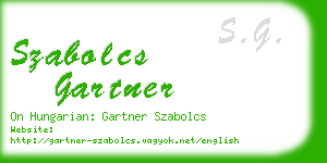 szabolcs gartner business card